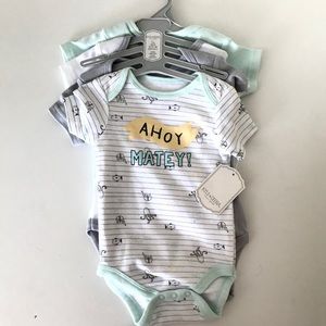 KYLE AND DEENA FIVE ONESIES GENDER NEUTRAL 3/6 MO